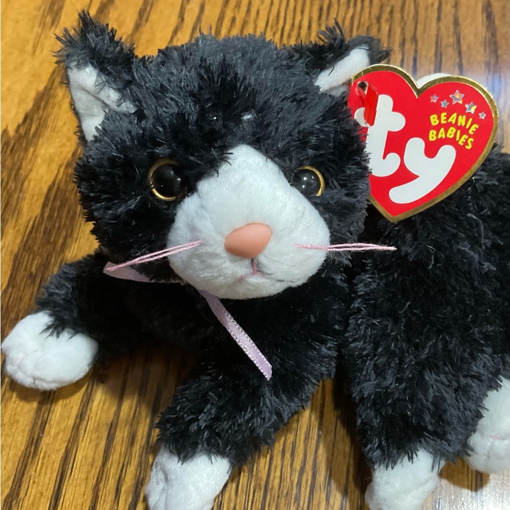 Ty “Booties” the black & white cat beanie baby